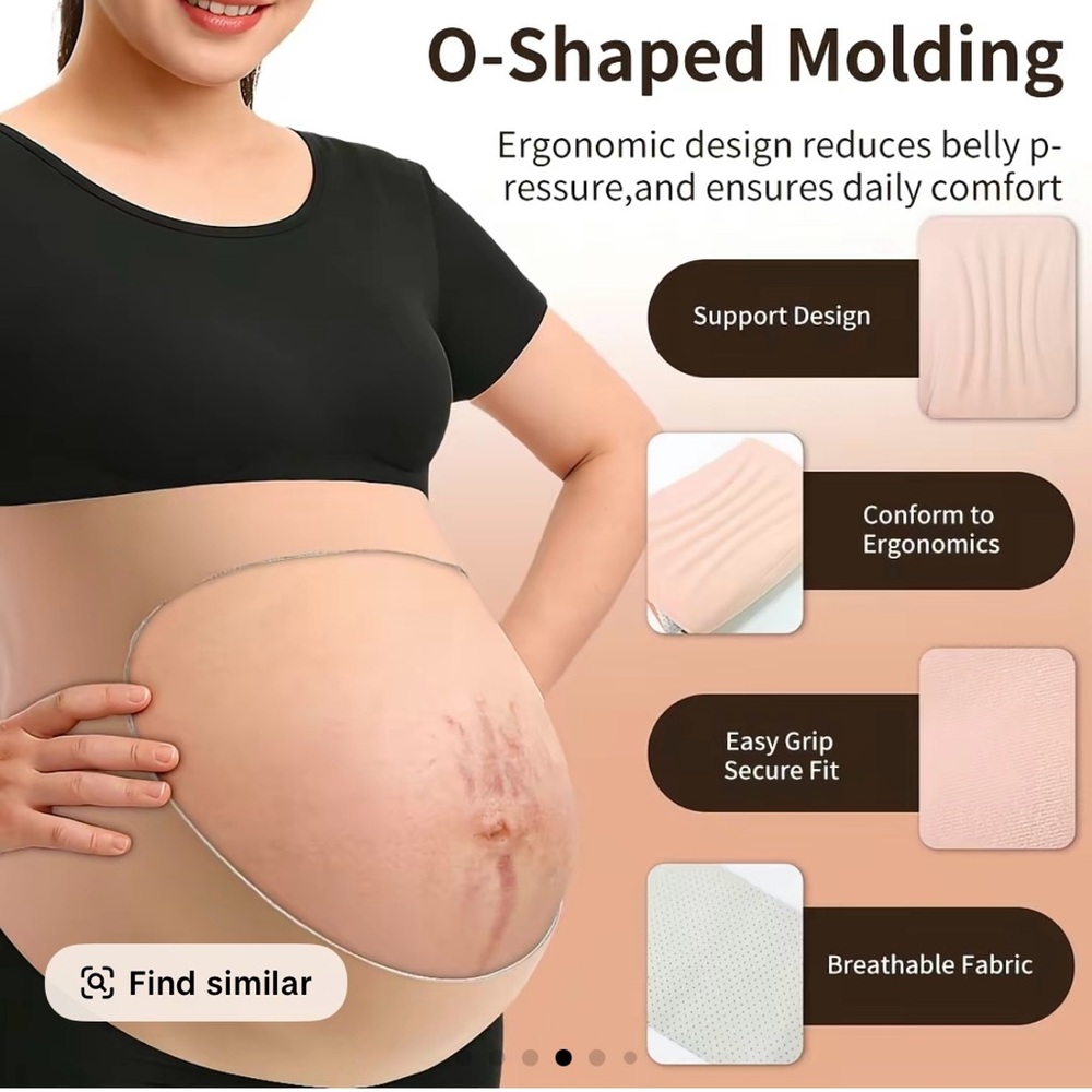 Maternity Belly Support Band - Nude & Black